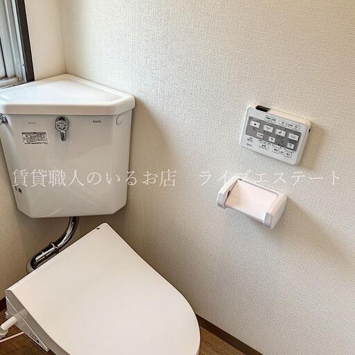 温水洗浄便座 窓があるので日中は自然光だけで明るいです。
