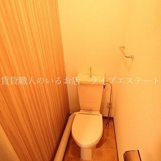 トイレには快適な温水洗浄便座付 これはウレシい
